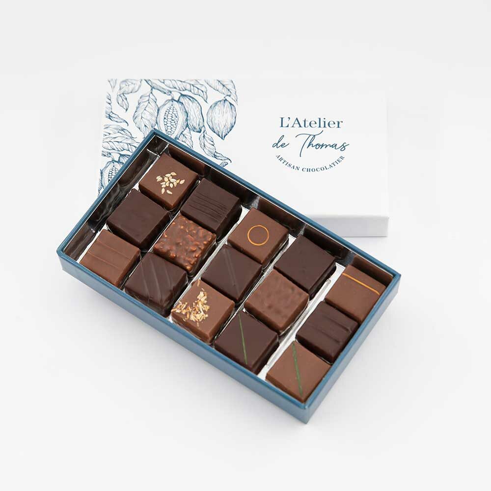 Coffret 110g de chocolats artisanaux de l'Atelier de Thomas